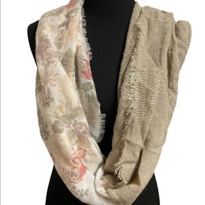 Beige/floral infinity scarf